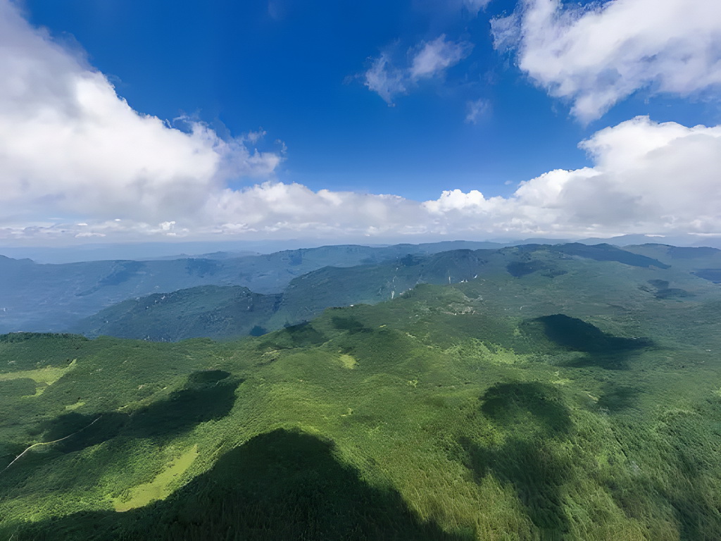 這是8月8日拍攝的重慶雪寶山國家級自然保護區(qū)（無人機照片）。新華社記者 黃偉 攝